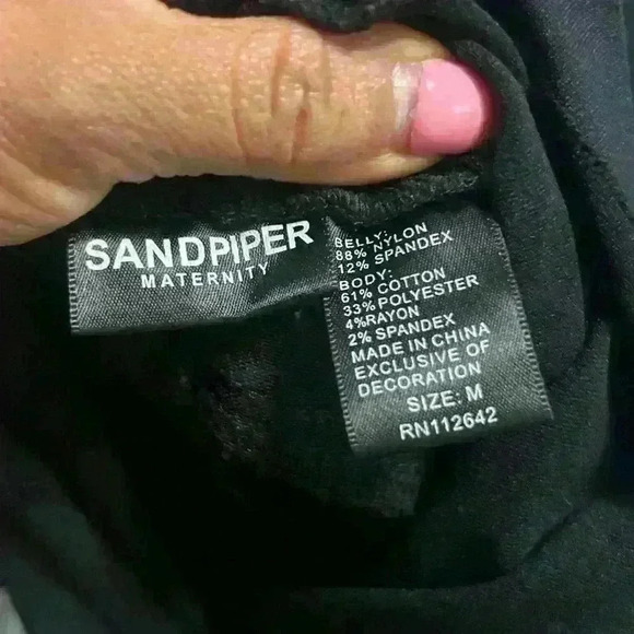 Sandpiper Maternity Ankle Skinny Jeans Womens Size Medium Black Distressed - Picture 6 of 7